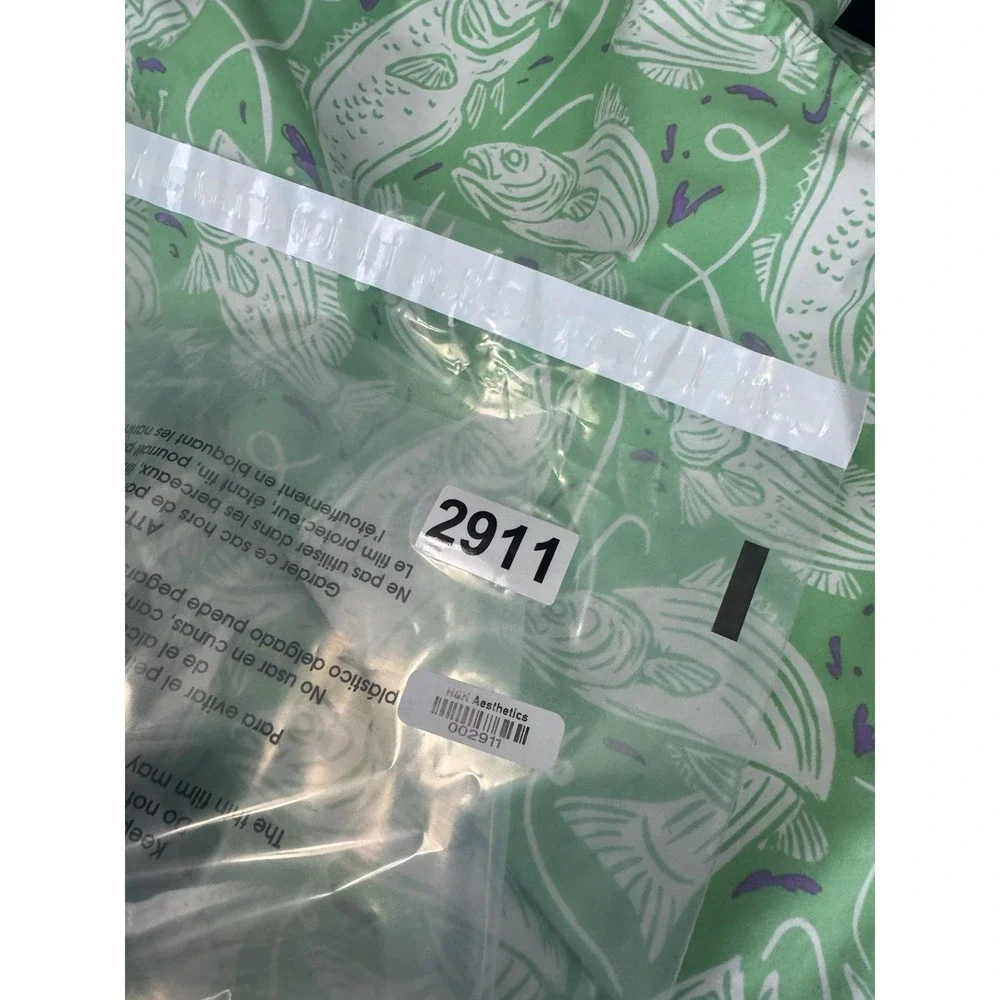 Vineyard Vines Swimming Trunks Mens L Green Pattern Fish Shorts preppy